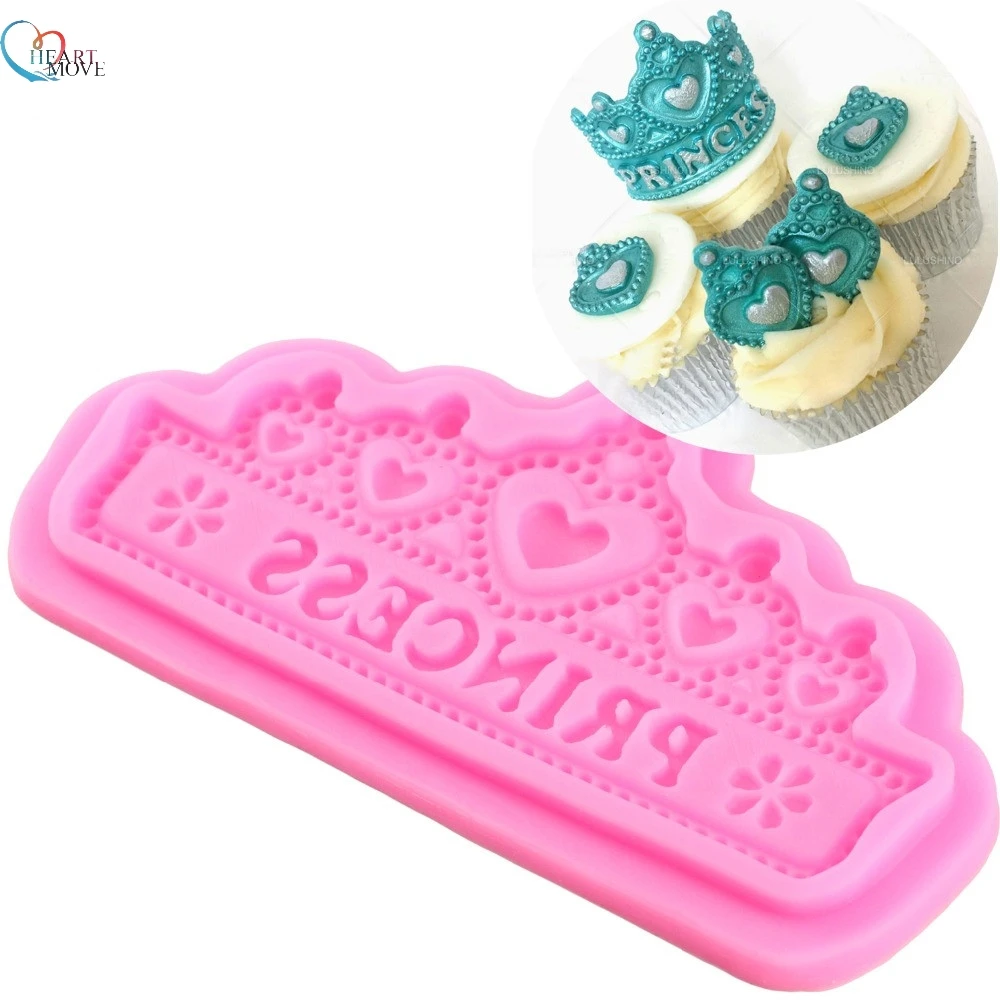 Heartmove Princess Crown Silicone Cake Molds Wedding Cake Border Fondant Cake Decorating Tools Cupcake Chocolate Molds 9755