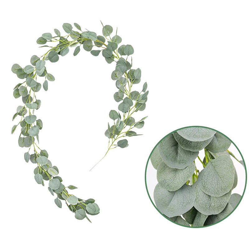 

Artificial Leaves Rattan Lifelike Plants Faux Eucalyptus Greenery Wedding Banquet Decor Ornament Kits