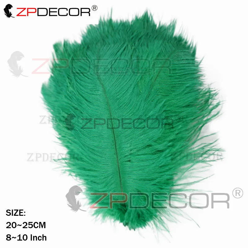 ZPDECOR Красивые 20-25 см/8-10 дюймов страусиные перья для рукоделия ювелирных изделий для свадебной вечеринки - Цвет: Зеленый