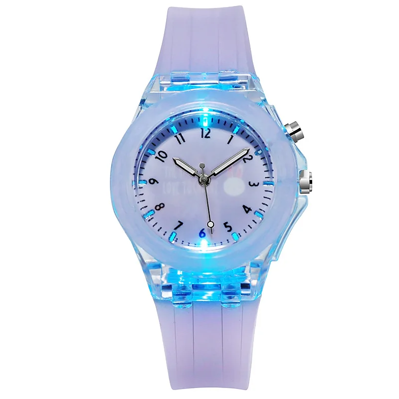 UTHAI-Reloj de pulsera CQ82 para niños y niñas, cronógrafo luminoso con correa de silicona y dibujos animados