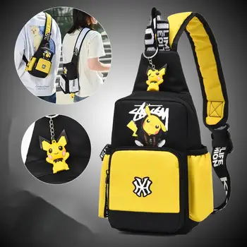 

Male Stylish popular logo Pikachu shoulder bag Crossbody Bags Men Anti Theft Chest Bag School Summer Short Trip Messengers Bag