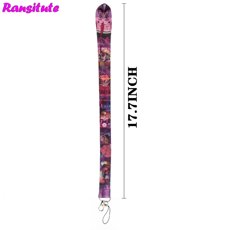 Ransitute R496 Lil peep key ID card тренажерный зал мобильный телефон ремень USB бейдж держатель DIY мобильный телефон ремешок украшение