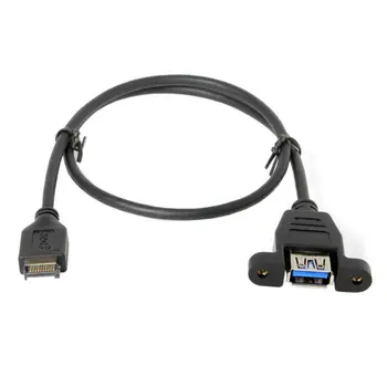 

USB 3.1 Front Panel Header to USB 3.0 Type-A Female Extension Cable 50cm Panel Mount Type