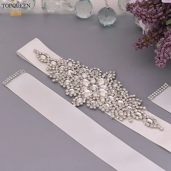 

TOPQUEEN Wide Rhinestone Bridal Belt Women's Wedding Dresses Belt Bridal Sash Belt Belted Dress Belt Diamond Bridal Belt S01