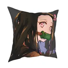 

Nezuko Kamado Pillow Case Kimetsu no Yaiba Demon Slayer Anime Manga Cushion Covers Funny Zipper Decor Pillowcase for Car 40*40cm