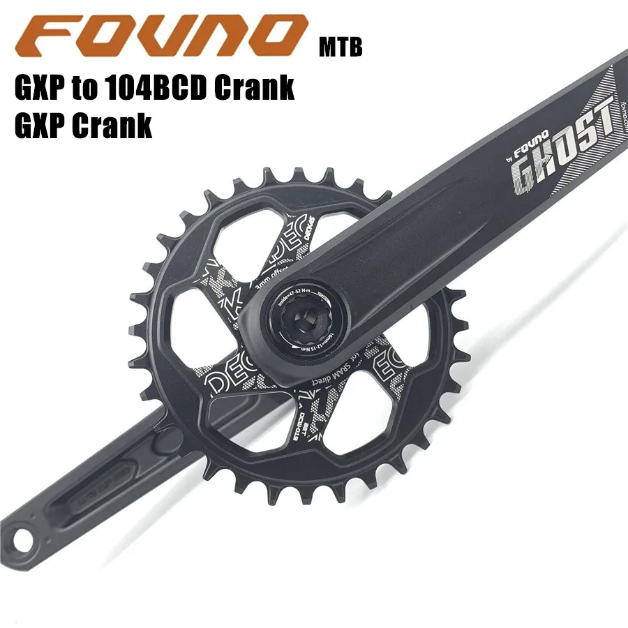 Fovno GXP Bicycle Crank to 104 bcd Mountain bike crankset aluminum alloy MTB bicycle crank for shimano SRAM parts | Спорт и