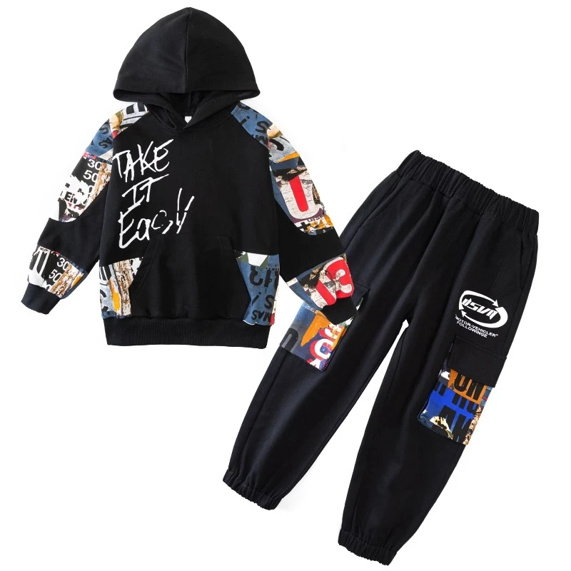 Anime Face Sweater Two Piece Pant Set/Blue