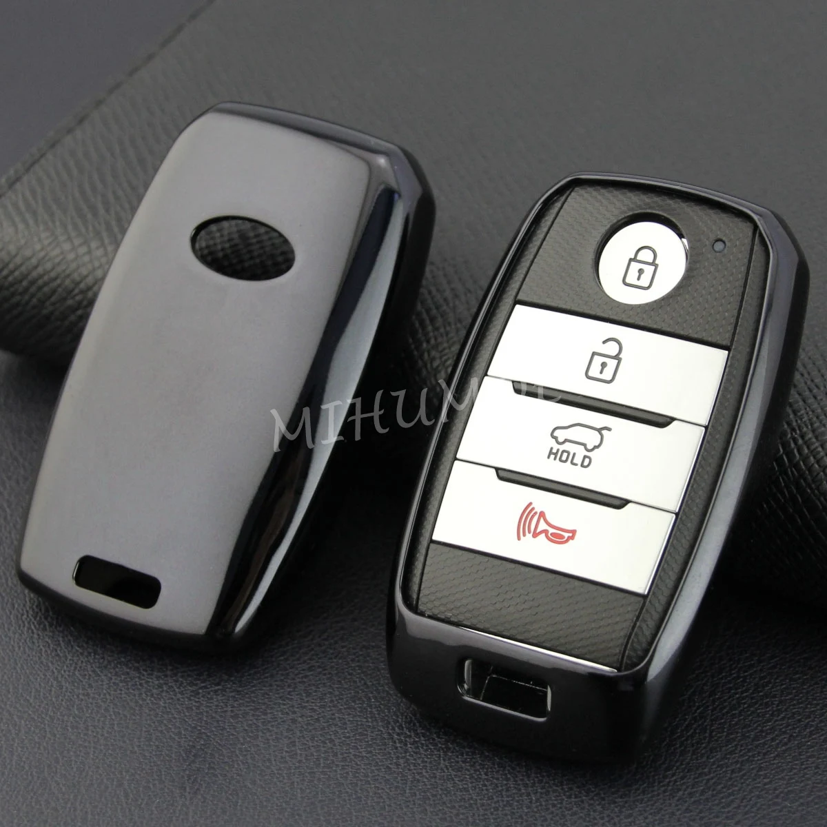 

For Kia Sorento Optima Sportage Niro Soul EV Grand Carnival Sedona Smart Car Key Fob Case Cover Shell Black
