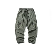 19 зимний день линия Ретро тренд свободные шаровары мужские Мульти-карманные маленькие прямые рабочие брюки мужские