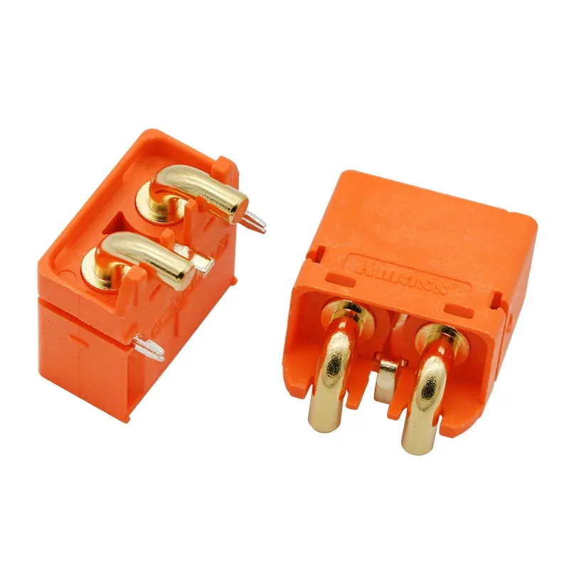 

XT60IPW-M male gold-plated intelligent lithium plug power supply A90 degree PCB horizontal plug