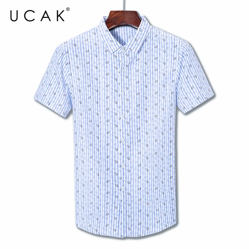 

UCAK Brand Summer Short Sleeve Shirt Homme Turn-down Collar Floral Shirts Men Clothes Streetwear New Arrival Tops Clothing U6070