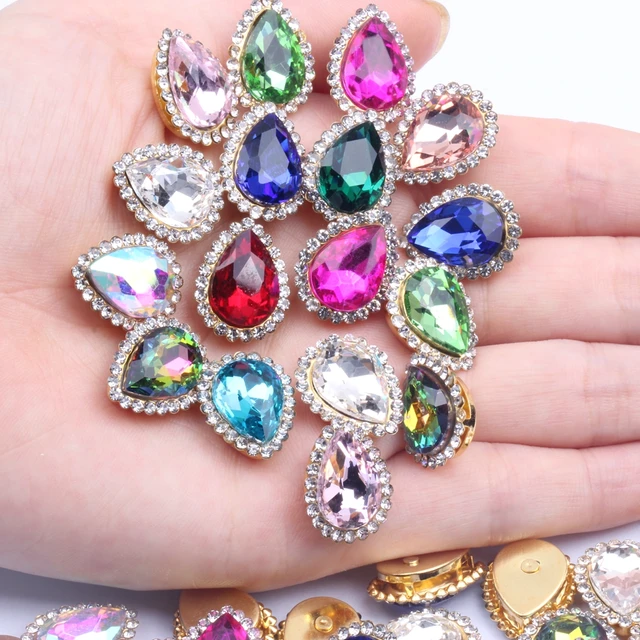 Sew Rhinestone Crystals Gold Claw  Crystal Strass Sewing Clothes - 30pcs  Glass Sew - Aliexpress