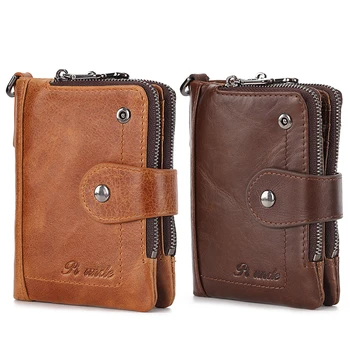 

Men Wallet Short Bifold PU Leather Men Purses Fashion Multifunction Coin Bag Zipper Small Money Purses Clutch Money Clip