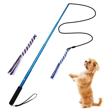 

Telescopic Funny Dog Stick Interactive Dog Toys Extendable Flirt Pole Funny Chasing Tail Teaser And Exerciser For Pets