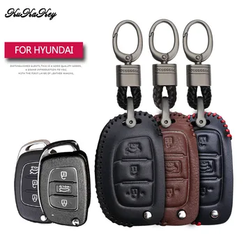 

Leather Car Key Case Cover Protection Shell Skin For Hyundai i30 ix35 HB20 2016 2017 Avante Porter Santafe Keyring Keychain