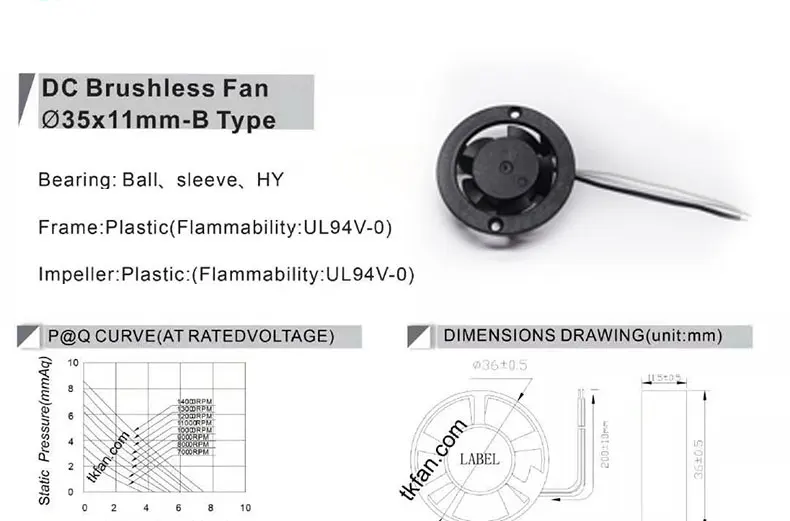 Description Picture 2 of itemHydraulic LED radiator for car and motorcycle headlight lamp radiator 6V/9V/12V exhaust fan outer diameter 32mm/35mm/40mm 5 fans