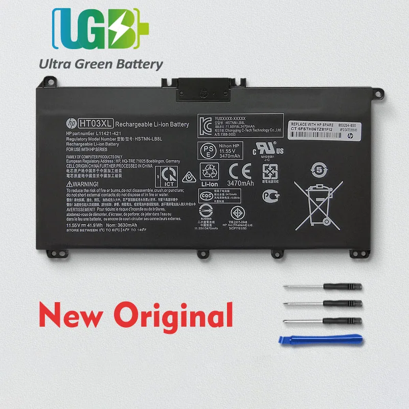 UGB новый оригинальный HT03XL HT03 HSTNN-LB8L L11421-421 Аккумулятор для HP Pavilion 14-CE0001LA 14-CE0014TU