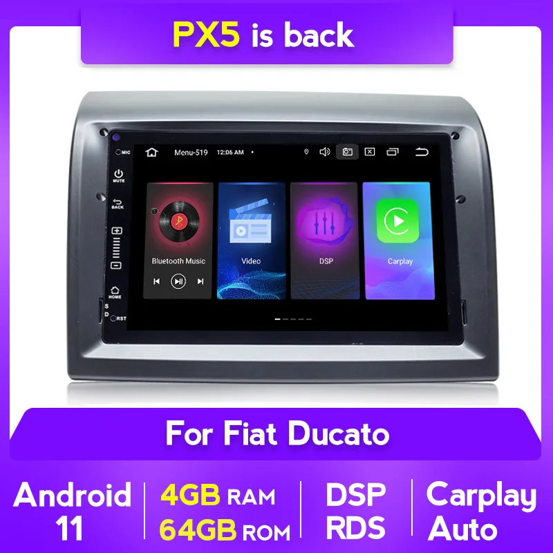 RDS DSP 7&quot IPS 4GB+64GB Autoradio 2 DIN Android 11 Car GPS Navigator For Fiat Ducato Citroen Peugeot Radio Navigation | Автомобили и