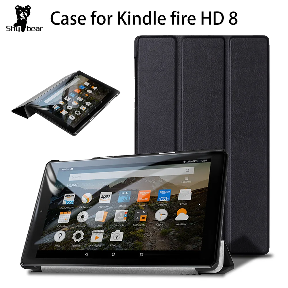 Защитный чехол для планшета amazon kindle fire hd 8 2017 /2018 умный 7 поколения + Бесплатный