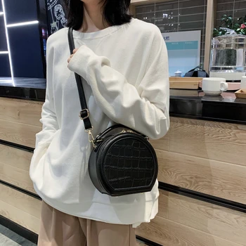 

Fashion Small Round Women Shoulder Messenger Luxury Handbags Women Bags Designer PU Leather Crossbody Sags For Women Purses