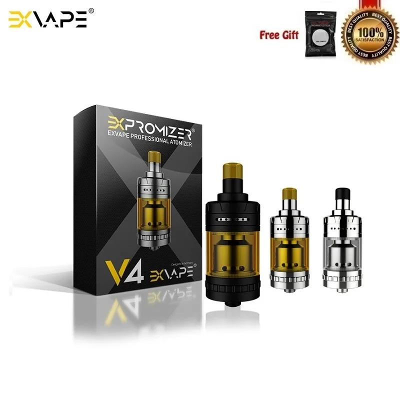 Оригинальный Exvape Expromizer V4 MTL RTA 23 мм Vape Tank 2 мл атомайзер с одной катушкой