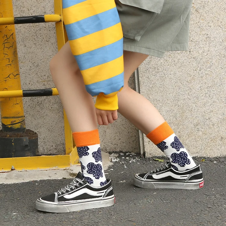 Креативные Модные женские носки высокого качества Harajuku Kawaii Happy забавные с