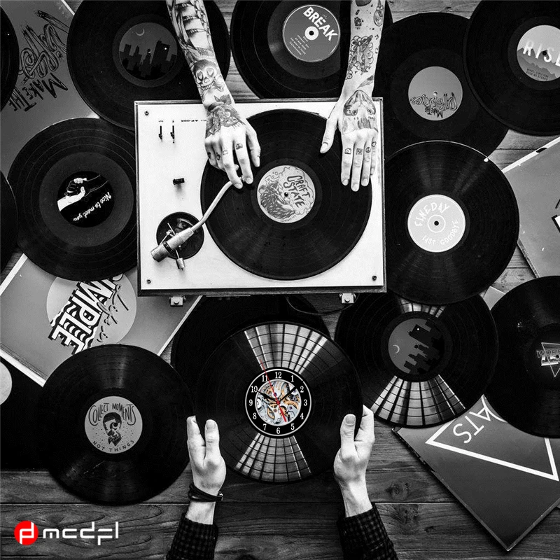 Новогодние подарки виниловая Запись CD настенные часы 3D дизайн Висячие украшение