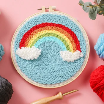 

2020 Embroidery Needle Punch Hoop Kit Cross Stitch Set Embroidery For Handmade Beginner Decor DIY Tools