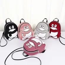 Тренд Универсальный контрастный цвет мультфильм рюкзак с пингвинами всасывающий глаз Девушки Многофункциональный рюкзак сумка на плечо