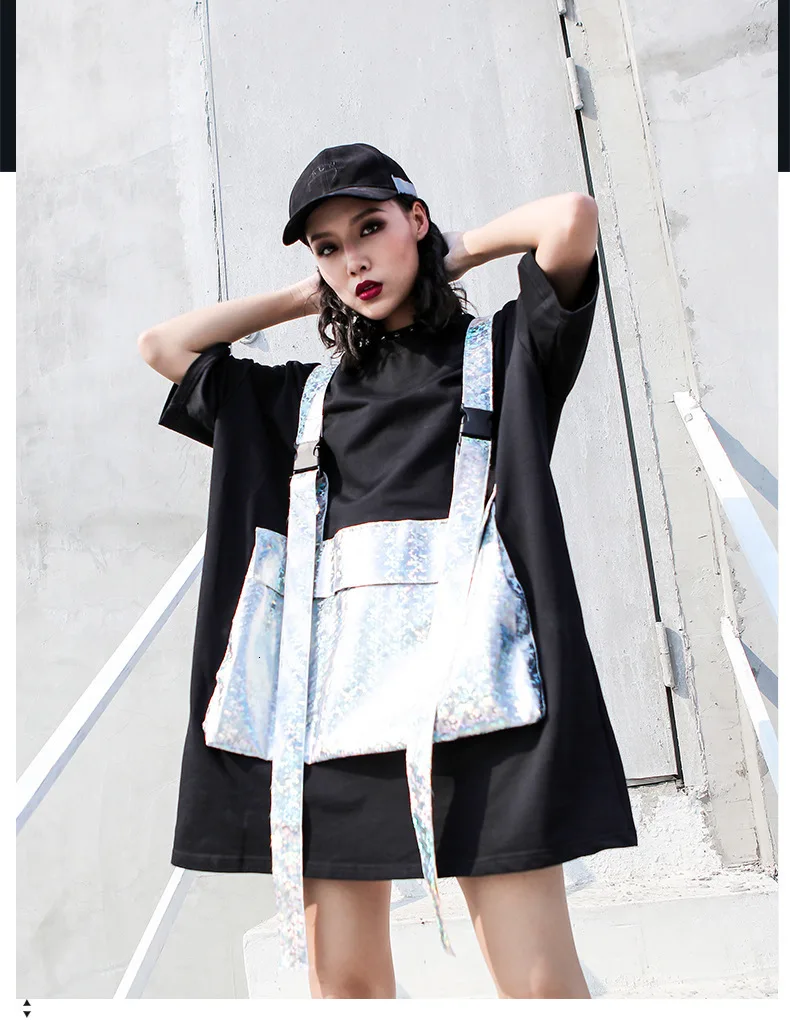 Max LuLu, летние модные корейские топы, женская одежда, женская черная хлопковая Футболка с карманом, Harajuku, уличная одежда, негабаритные Длинные футболки