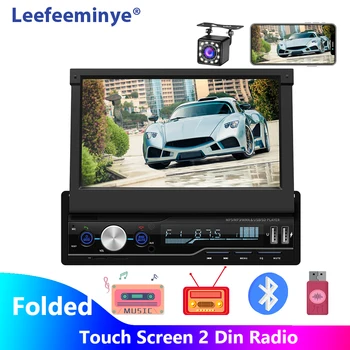 

Double Din in-Dash Car Radio Receiver with Retractable 7 Inch Touch Screen 2 Din Autoradio Dual USB 2din Bluetooth Auto Player