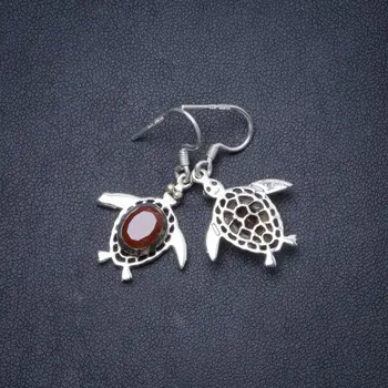 

Natural Carnelian Handmade Unique 925 Sterling Silver Earrings 1.25" Y1655