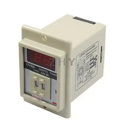 

White AC/DC 36V Power on Delay Timer Time Relay 1-999 Minute 8 Pins ASY-2D