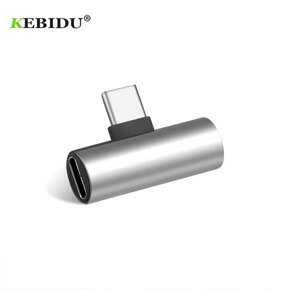 KEBIDU 2 в 1 usb type C конвертер на 3,5 мм, AUX, разъем адаптера USB C зарядный удлинитель адаптер для Xiaomi Mi 8 A2 Lite