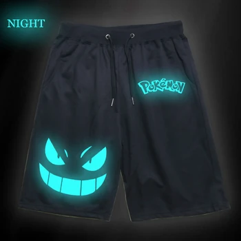 

Men Women Jogger Fitness Short Pants Pokemon Gengar Pikachu Luminous Sports Breathable Cosplay Sweatpants High Quality Shorts