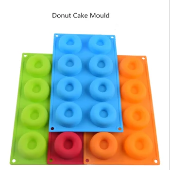 

8 Hole Donuts Biscuits Chocolate Cake Silicone Mold Ice Cubes Cookies Mould Decorating Fondant Molds DIY Jelly Baking Toos