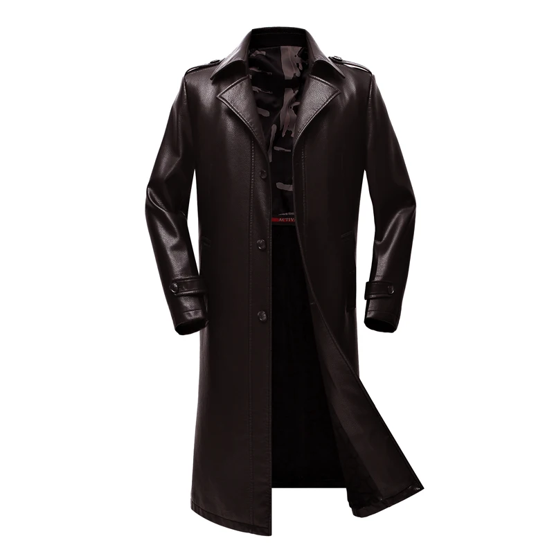 

Men's long leather coat, a PU wallet, a raincoat, an M-4XL man's Wallet
