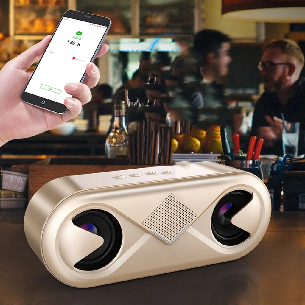Уличная Беспроводная Bluetooth Колонка 5 0 стереозвук 4D портативный громкий динамик с двумя рожками поддержка TF