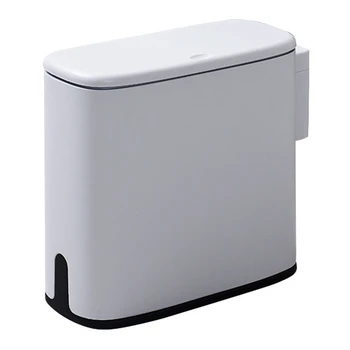 

Multifunction Plastic Narrow Type Trash Can Toilet Waste Bin Dustbin Trash bin Basket Garbage Bucket Brush Bathroom Cleanin