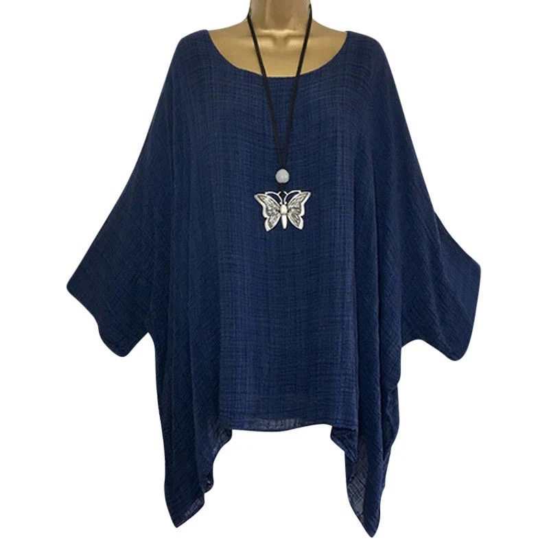 

Leisure Blouse Tops Solid Color Women Round Neck Long Sleeve Casual Spring Casual Tops Fashion