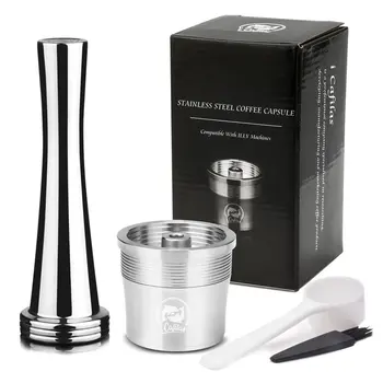 

Stainless steel Refillable Coffee Capsule Pod Filter Dripper Tamper Compatible with illy Coffee Machine