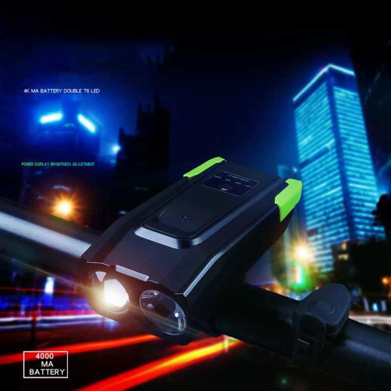 New Sale Induction Bicycle Front Light Set Usb Rechargeable Smart Headlight With Horn Led Bike Lamp Cycle Flashlight