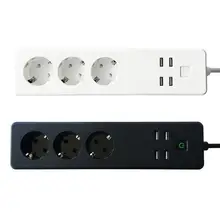 Wifi Smart power Strip 4 EU розетки вилка с 4 usb зарядным портом приложение для синхронизации Голосовое управление домашний помощник