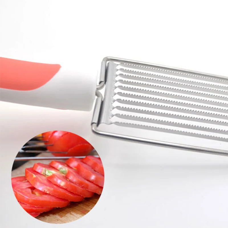 Tomato Lunch Meat Slicer Vegetable Cutter Stainless Steel Ham Fruits Cutter Practical Kitchen Accessories Non-slip