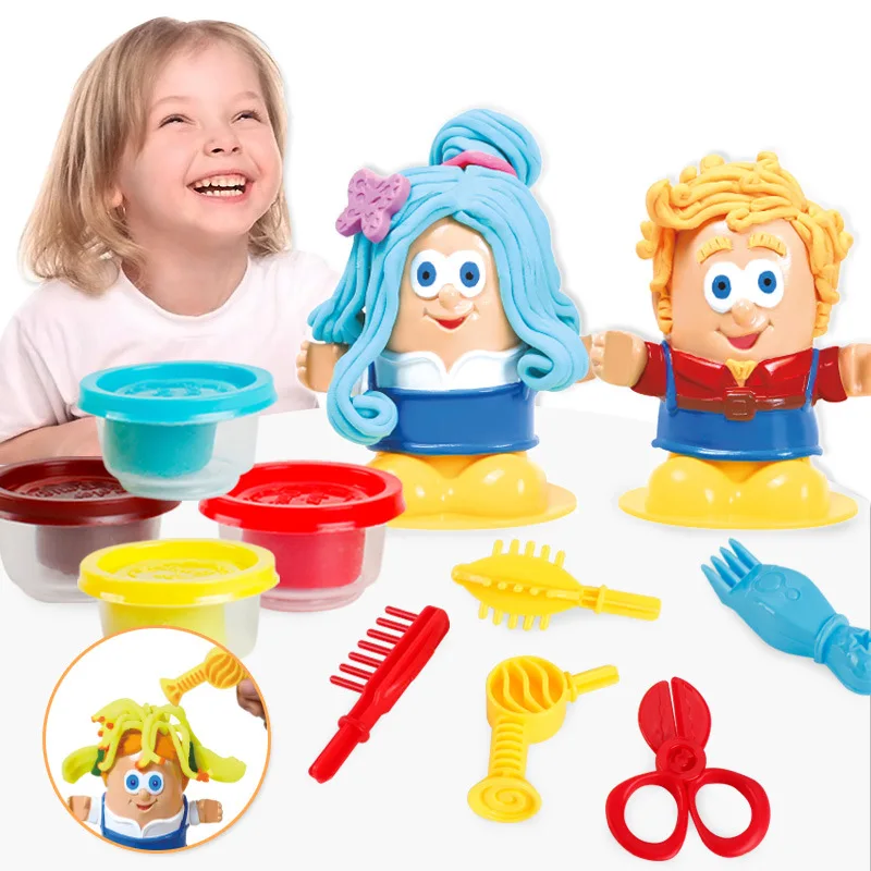 

Kids Play Dough Creative 3D Educational Toys Modeling Clay Plasticine Tool Kit DIY Design Hairstylist Model Toys For Children