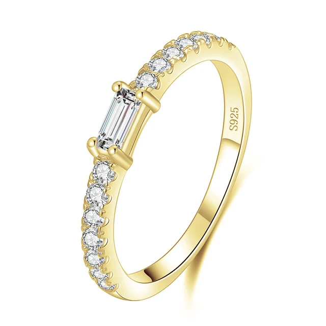 Modian Top Quality 100% Real 925 Sterling Silver Classic Charm AAAAA Zirconia Wedding Finger Rings For Women Fine Jewelry anel Gold Color