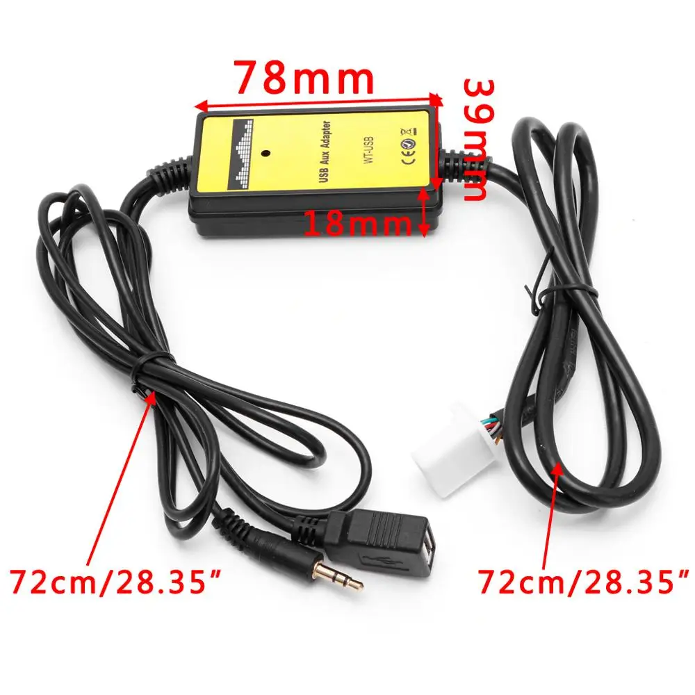 2x6pin аудио AUX кабель автомобильный USB Aux in адаптер mp3 плеер радио интерфейс для Toyota