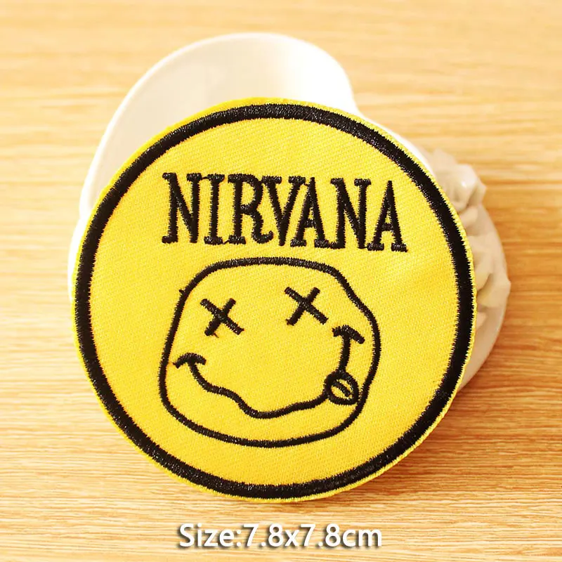 TI-PE4654CT Вышивка/Nirvana нашивка вышитая музыкальная группа нашивки для одежды железные нашивки на одежду полосы Сделай Сам крючок петля ПРИШИТАЯ нашивка - Цвет: TI-PE4654CT