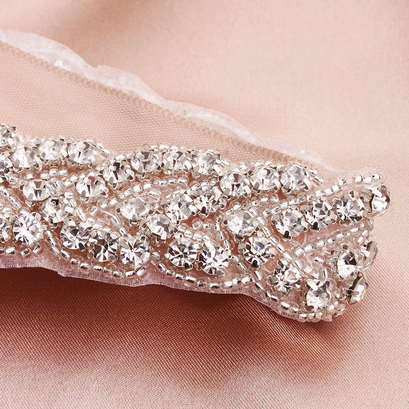 Ceinture Элегантный Серебряный Кристальный свадебный пояс для выпускного бала, розовая лента, свадебный пояс для свадебного платья, свадебные аксессуары B6