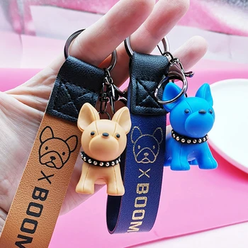 

Fighting Dog Keychains Cute Doll Key Chain Creative Custom Couple Ins Bag Pendant Car Leather Key Ring